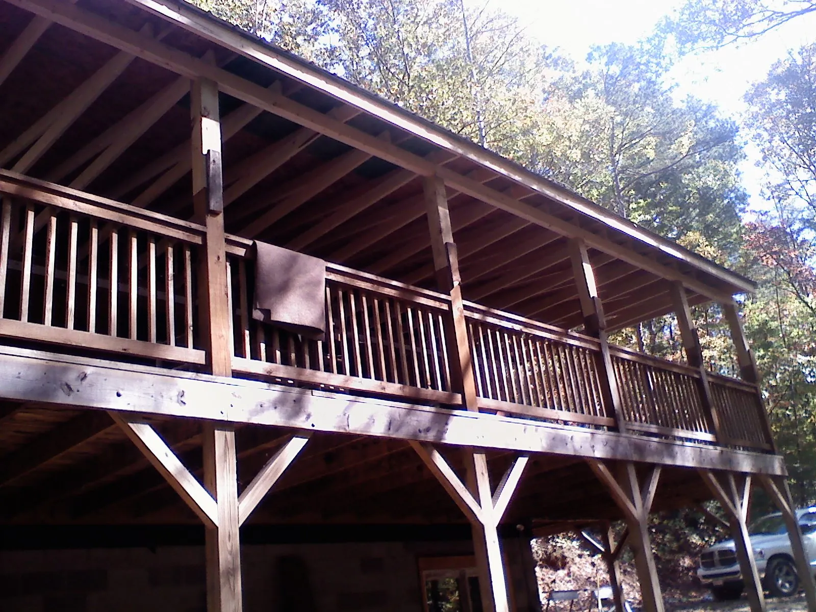 Timber framing under a new elevated porch and deck — Roof Leak Repair in Canehill by Roofing Brothers